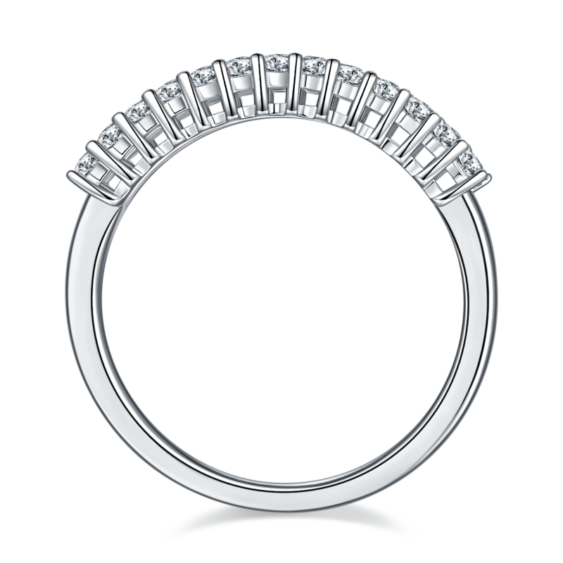 Rectangular S925 silver plated platinum moissanite diamond women's ring 1.0 carat D-grade